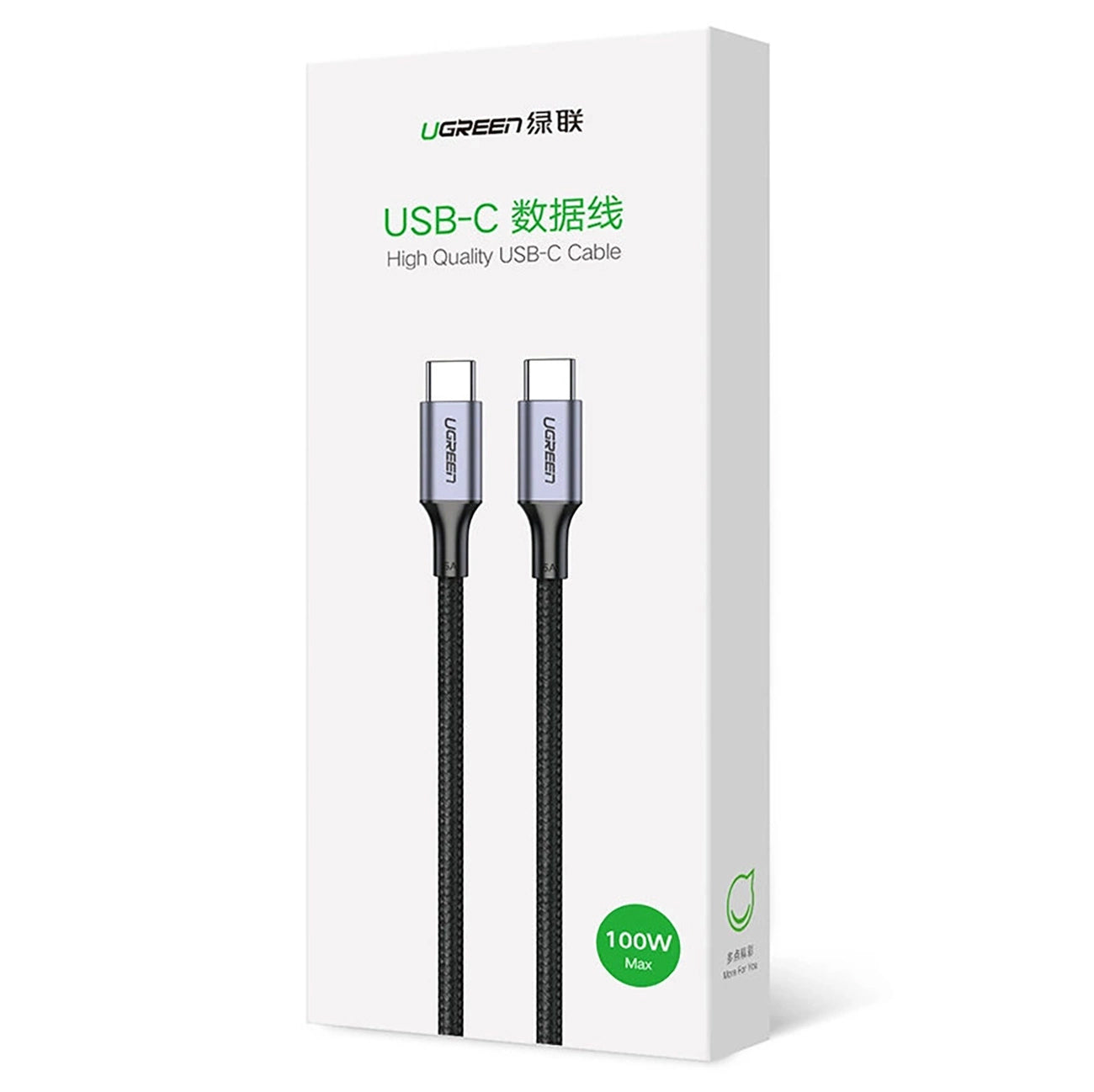 Cable de Datos y Carga USB-C a USB-C UGREEN US316, 100W, 1.5m, Gris