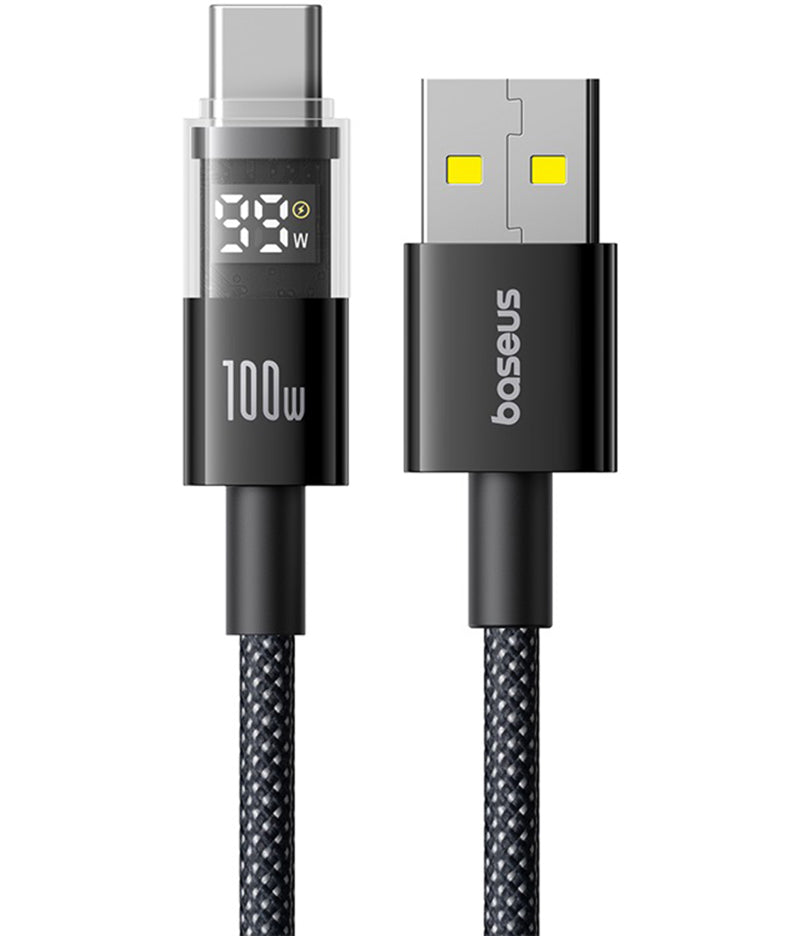 Cable de Datos y Carga USB-A - USB-C Baseus Display 2, 100W, 2m, Negro P10382701111-00