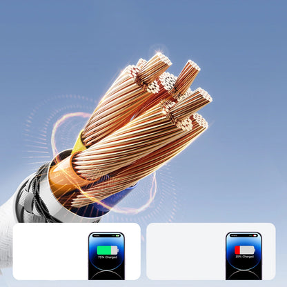 Cable de Datos y Carga USB-A - Lightning Joyroom S-A28 Flash, 18W, 2m, Blanco