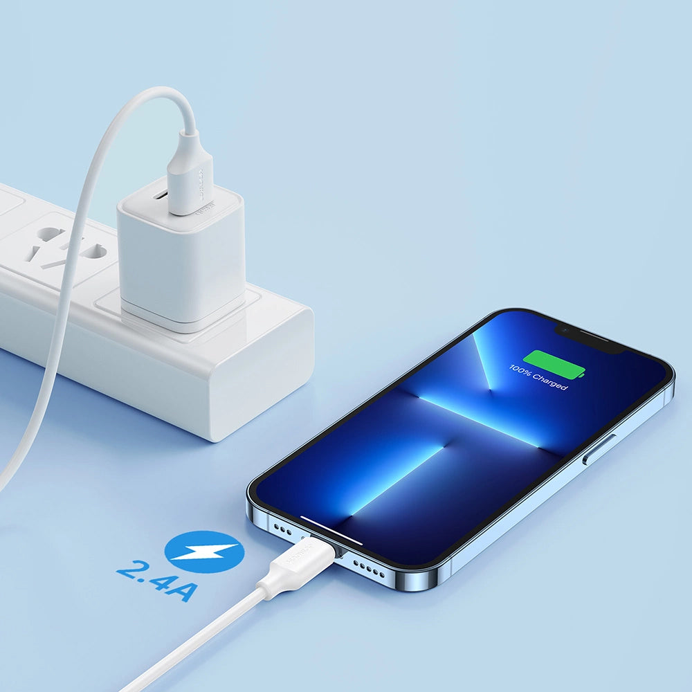 Cable de Datos y Carga USB-A - Lightning Joyroom S-A9, 18W, 1m, Blanco