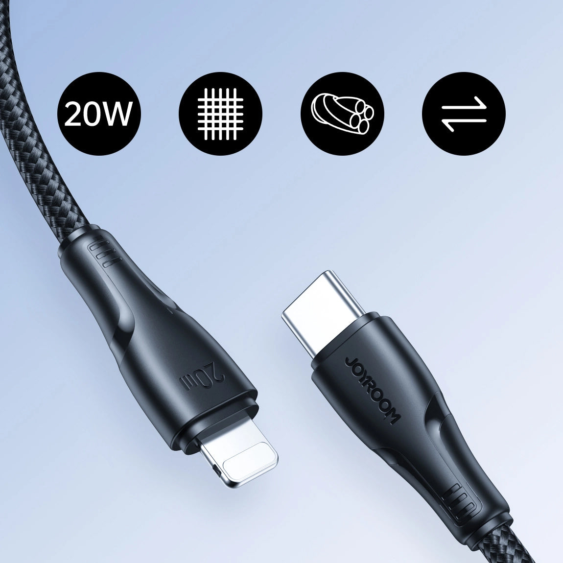 Cable de Datos y Carga USB-C - Lightning Joyroom S-A11, 20W, 1.2m, Negro