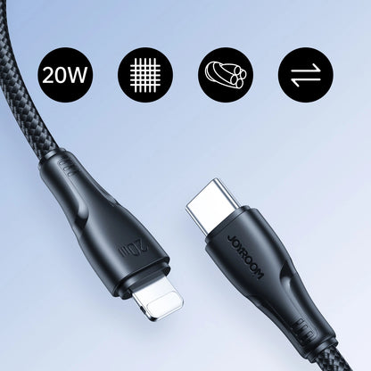 Cable de Datos y Carga USB-C - Lightning Joyroom S-A11, 20W, 1.2m, Negro