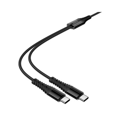 Cable de Carga USB-C - 2 x USB-C HOCO X123, 10W, 1m, Negro