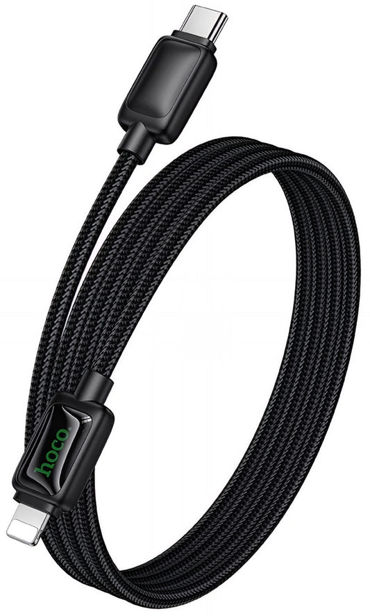 Cable de Datos y Carga USB-C - Lightning HOCO U146, 30W, 1.2m, Negro