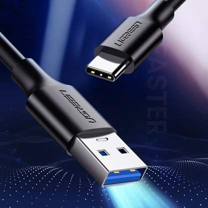 Cable de Datos y Carga USB-A - USB-C UGREEN US184, 18W, 0.5m, Negro