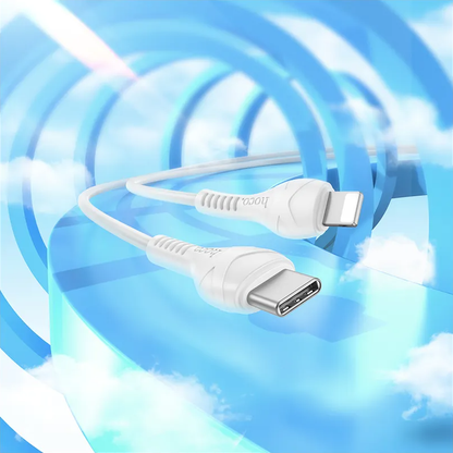Cable de Datos y Carga USB-C - Lightning HOCO X37, 27W, 1m, Blanco