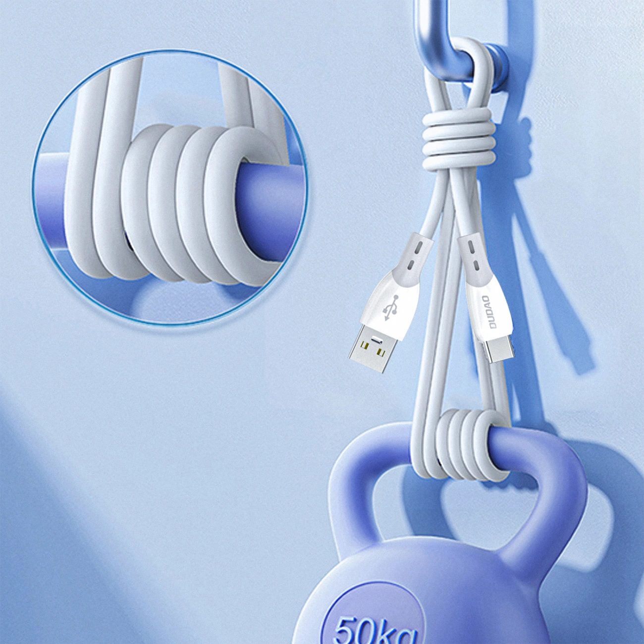 Cable de Datos y Carga USB-A - USB-C Dudao L25ST, 100W, 1m, Blanco