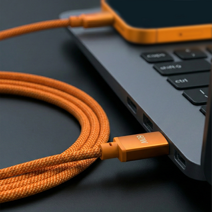 Cable de Datos y Carga USB-C - USB-C Forever Saffron, 60W, 1m, Naranja