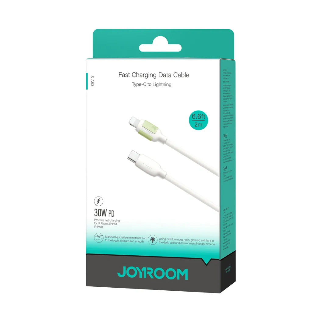 Cable de Datos y Carga USB-C - Lightning Joyroom S-A53, 30W, 2m, Beige