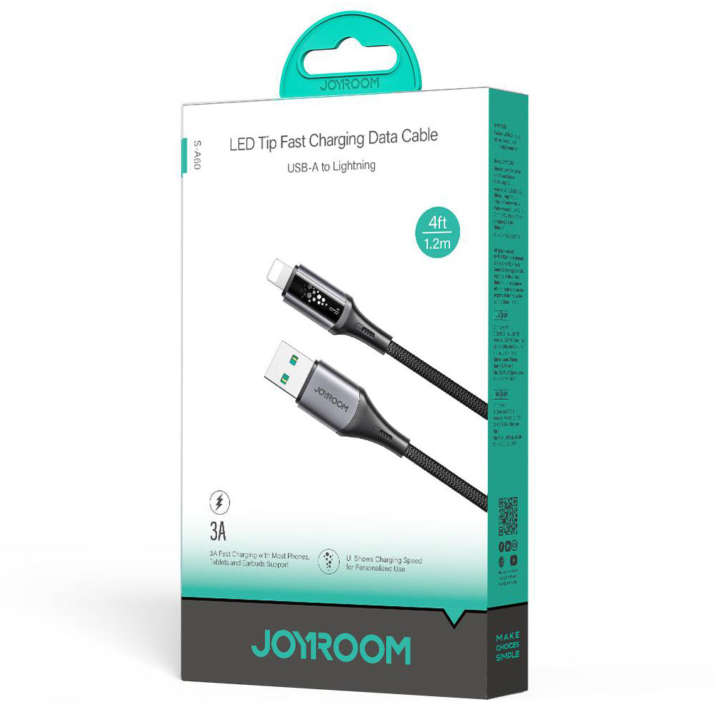 Cable de Datos y Carga USB-A - Lightning Joyroom S-A60 StarTalk, 18W, 1.2m, Negro