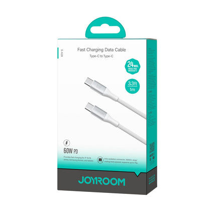 Cable de Datos y Carga USB-C - USB-C Joyroom S-A28 Flash, 60W, 1m, Blanco