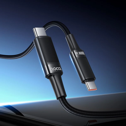 Cable de Datos y Carga USB-C - USB-C HOCO U153 Extreme, 100W, 1.2m, Negro