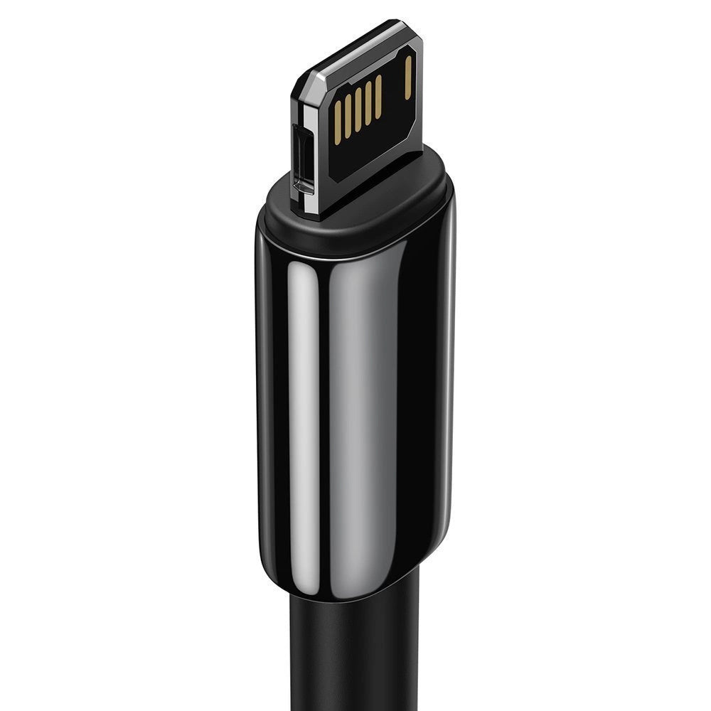 Cable de datos y carga USB-A - Lightning Baseus Tungsten Gold, 20W, 1m, Negro CALWJ-01 