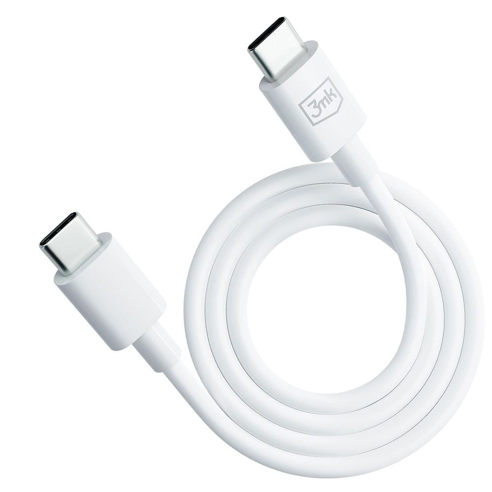 Cable de carga y datos USB-C - USB-C 3MK Hyper, 100W, 1,2m, Blanco 