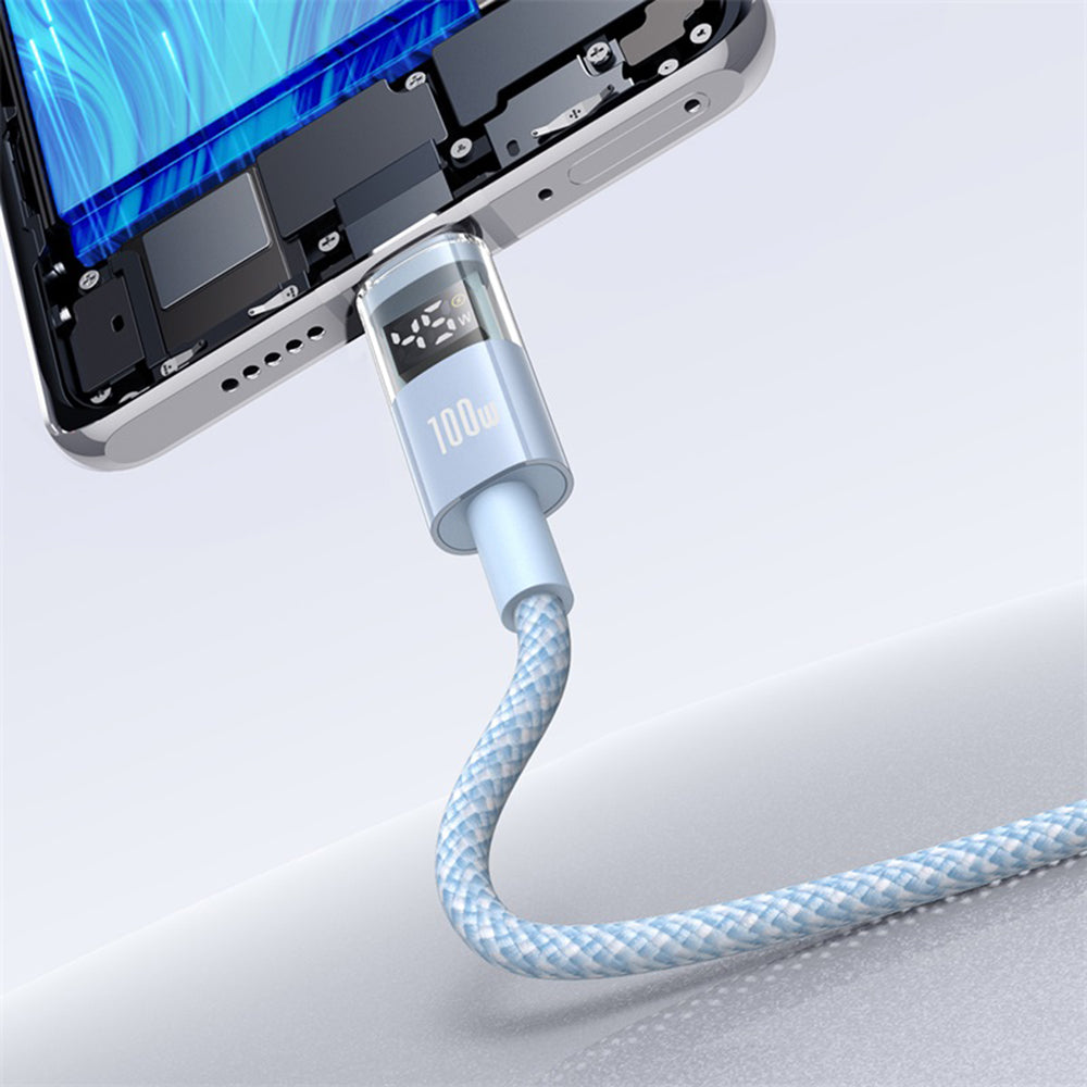 Cable de Datos y Carga USB-A - USB-C Baseus Display 2, 100W, 1m, Azul P10382701311-00