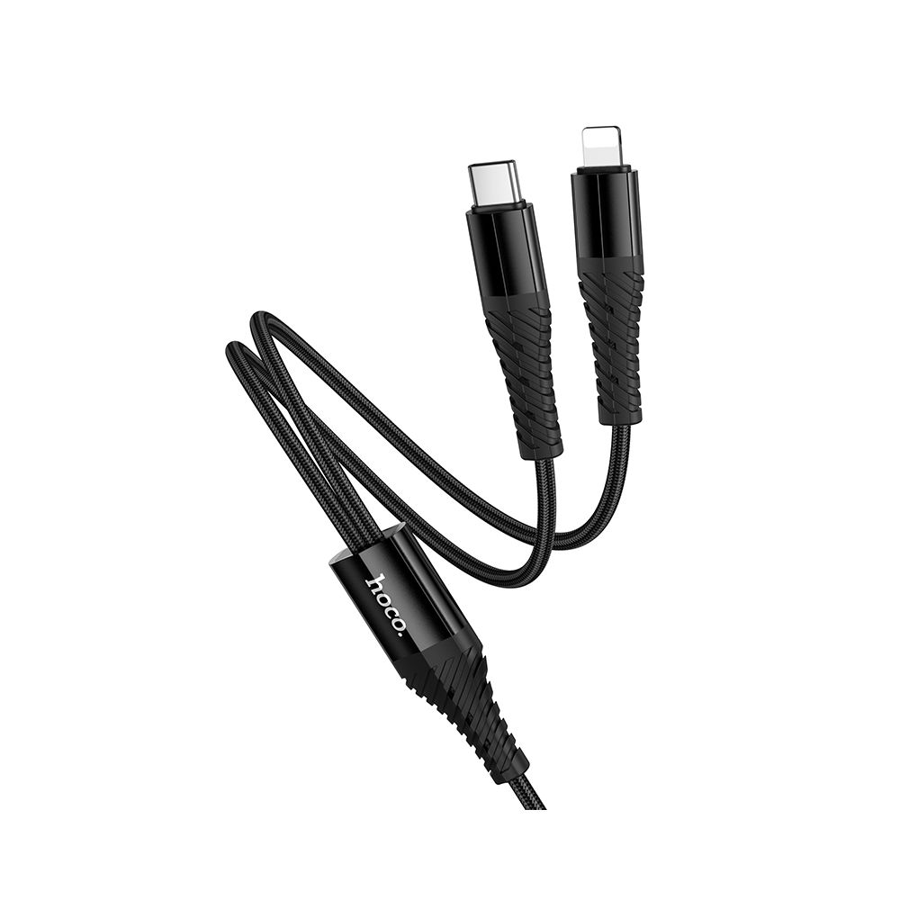 Cable de Carga USB-C - Lightning / USB-C HOCO X123, 10W, 1m, Negro