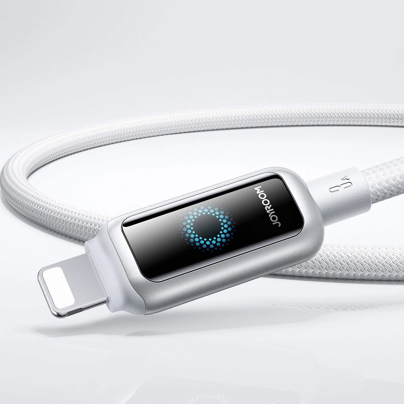 Cable de Datos y Carga USB-A - Lightning Joyroom S-A55 StarFlight Display, 18W, 1.2m, Blanco