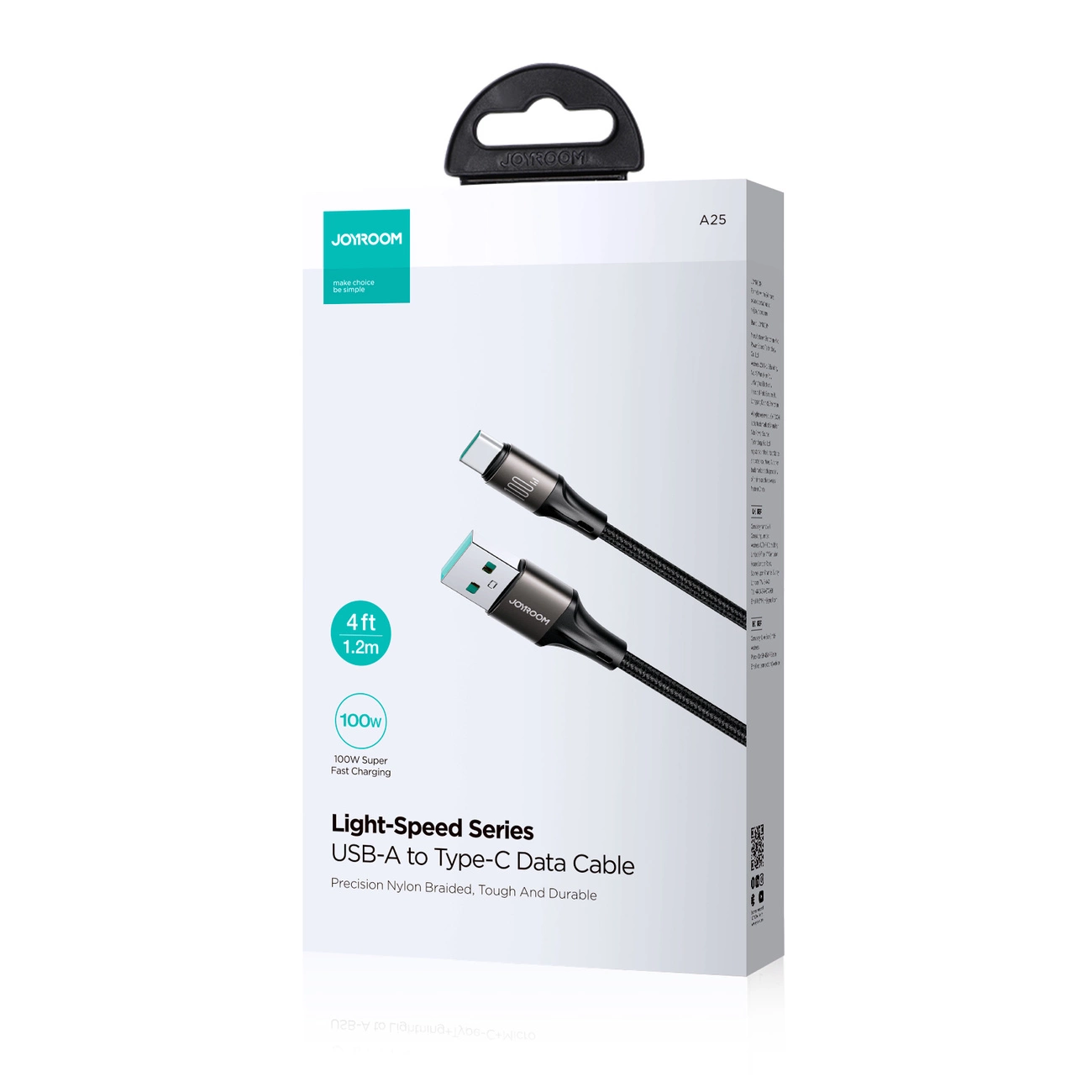 Cable de Datos y Carga USB-A - USB-C Joyroom S-A25 Light-Speed, 100W, 1.2m, Negro