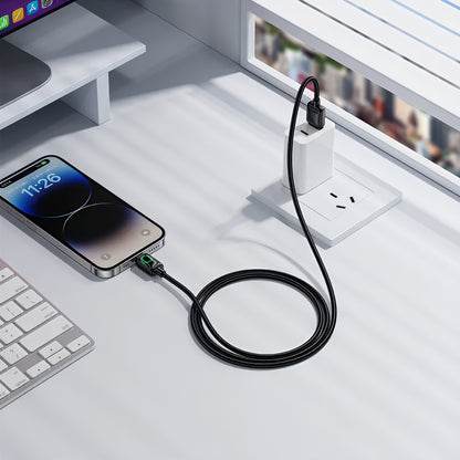 USB-A to Lightning Data and Charging Cable HOCO U146, 12W, 1.2m, Black