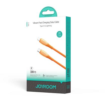 Cable de Datos y Carga USB-C - Lightning Joyroom S-A59 Vibrant, 30W, 1.2m, Naranja
