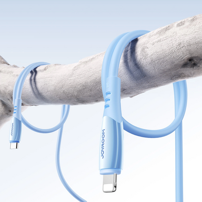 Cable de Datos y Carga USB-C - Lightning Joyroom S-A59 Vibrant, 30W, 1.2m, Azul