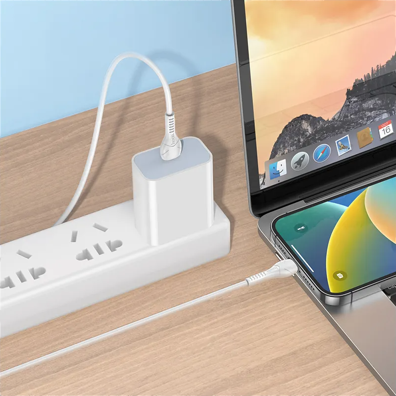 Cable de Datos y Carga USB-C - Lightning HOCO X37, 27W, 1m, Blanco