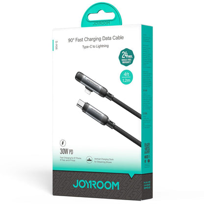 Cable de Datos y Carga USB-C - Lightning Joyroom S-A56 EnjoyX Angled, 30W, 1.2m, Negro