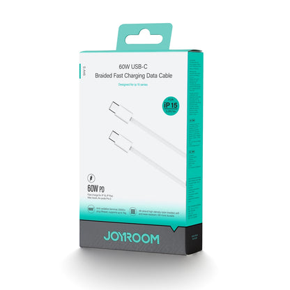 Cable de carga y datos USB-C - USB-C Joyroom S-A45, 60W, 1m, Blanco 