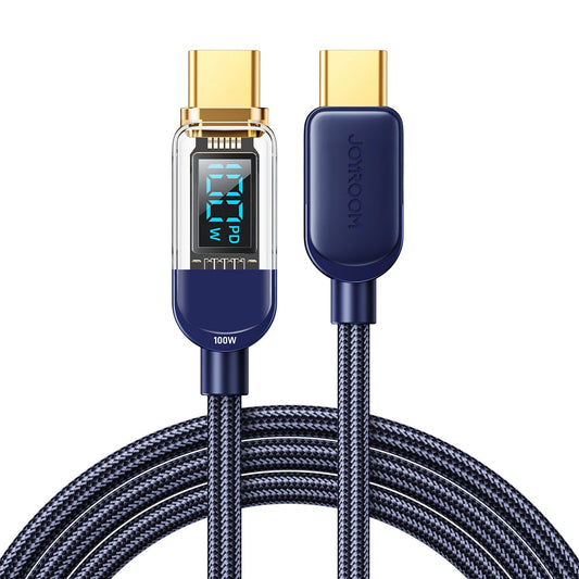 Cable de Datos y Carga USB-C - USB-C Joyroom A4 Display, 100W, 1.2m, Azul