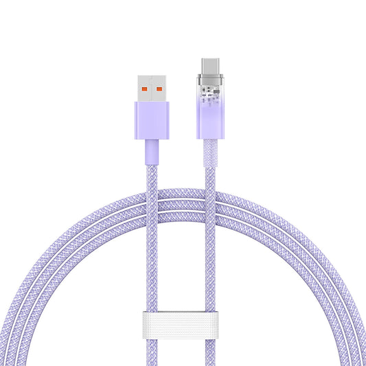 Cable de Datos y Carga USB-A - USB-C Baseus Explorer, 100W, 1m, Morado CATS010405