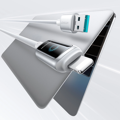 Cable de Datos y Carga USB-A - Lightning Joyroom S-A55 StarFlight Display, 18W, 1.2m, Blanco