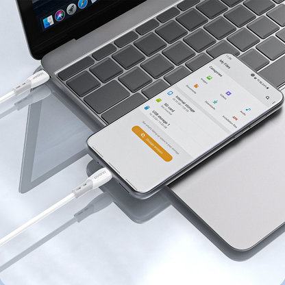 Cable de Datos y Carga USB-C - USB-C Dudao L25SC, 60W, 1m, Blanco
