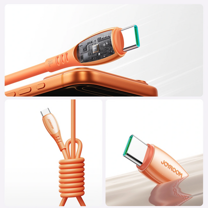 Cable de Datos y Carga USB-C - USB-C Joyroom S-A59 Vibrant, 60W, 1.2m, Naranja