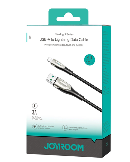 Cable de Datos y Carga USB-A - Lightning Joyroom SA31-AL3, 18W, 1.2m, Negro