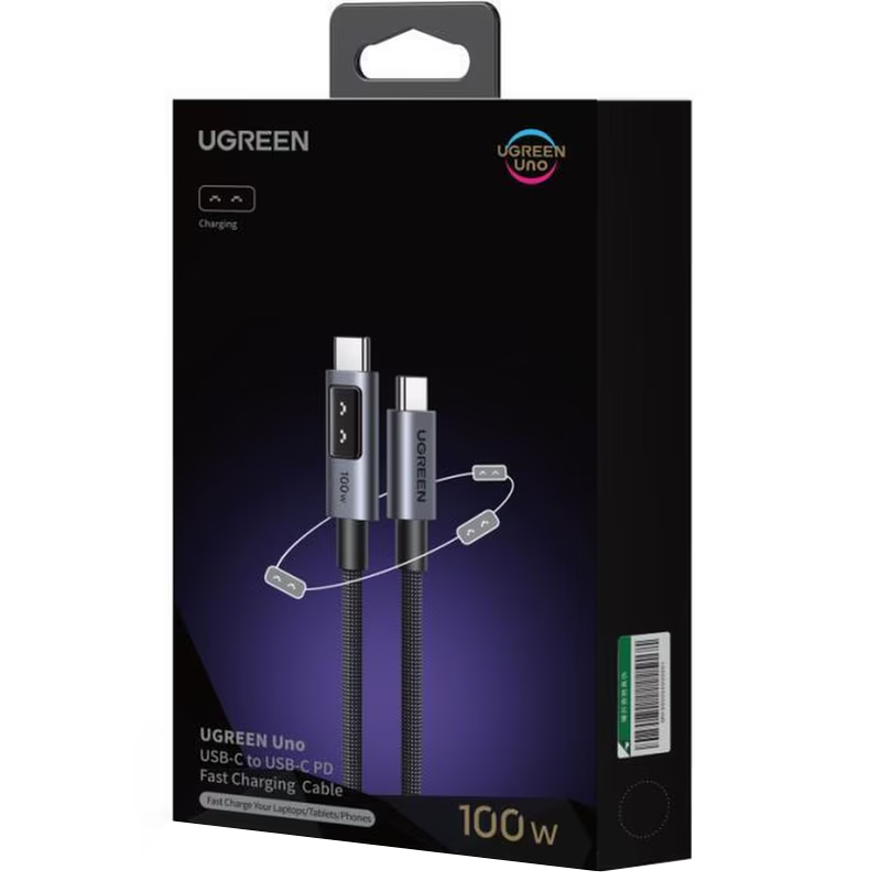 Cable de Datos y Carga USB-C - USB-C UGREEN L509, 100W, 1m, Gris