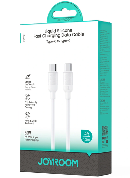 Cable de Datos y Carga USB-C - USB-C Joyroom S-A62 Lively, 60W, 1.2m, Blanco
