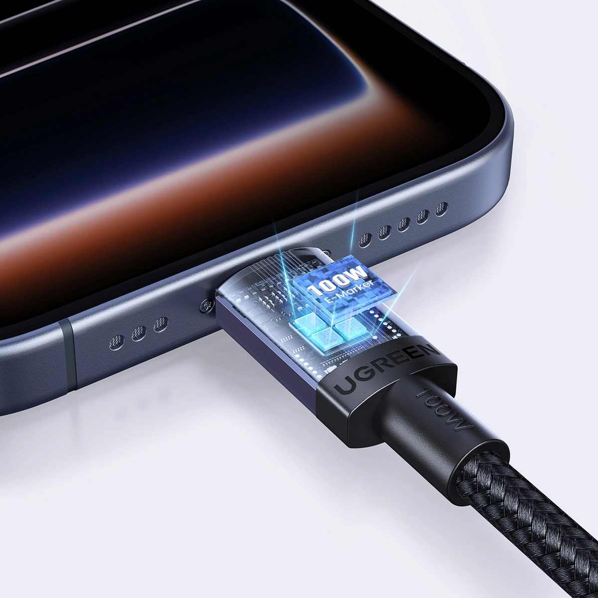 Cable de Datos y Carga USB-C - USB-C UGREEN, 100W, 3m, Negro