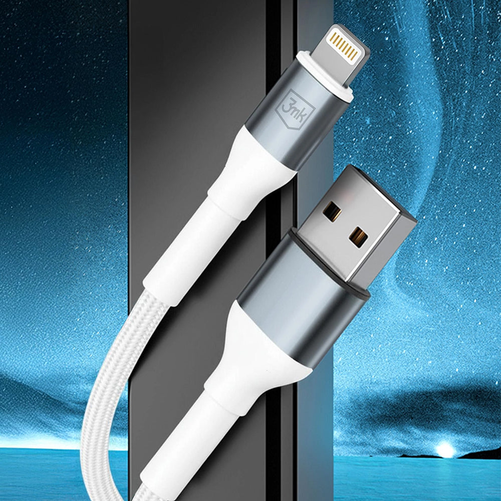 Cable de Datos y Carga USB-A - Lightning 3MK Hyper N, 12W, 2m, Blanco