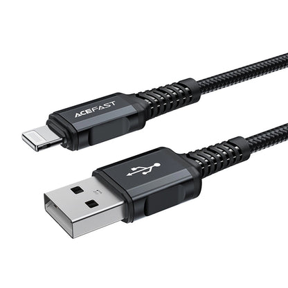 Cable de Datos y Carga USB-A - Lightning Acefast C4-02, 18W, 1.8m, Negro