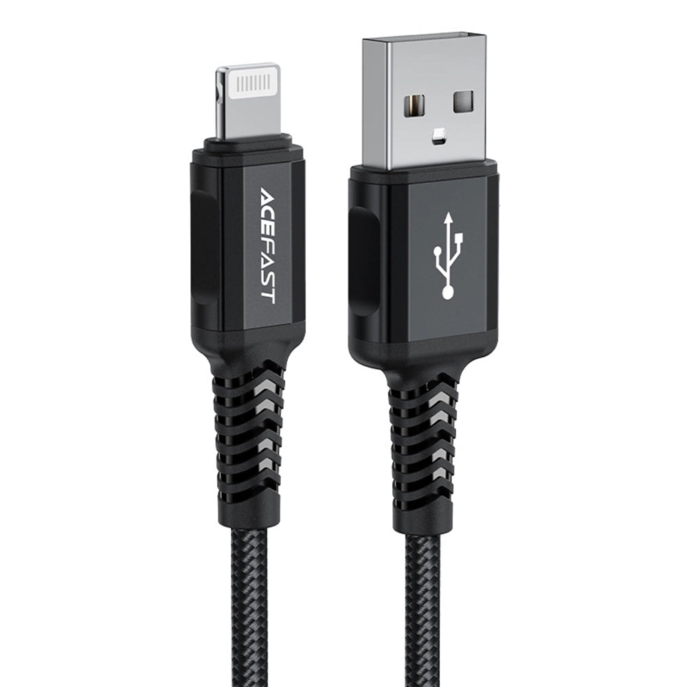 Cable de Datos y Carga USB-A - Lightning Acefast C4-02, 18W, 1.8m, Negro