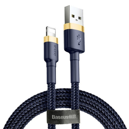 Cable de Datos y Carga USB-A - Lightning Baseus Cafule, 18W, 1m, Azul Dorado CALKLF-BV3