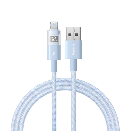 Cable de Datos y Carga USB-A - Lightning Baseus Display 2, 12W, 1m, Azul P10382700311-00