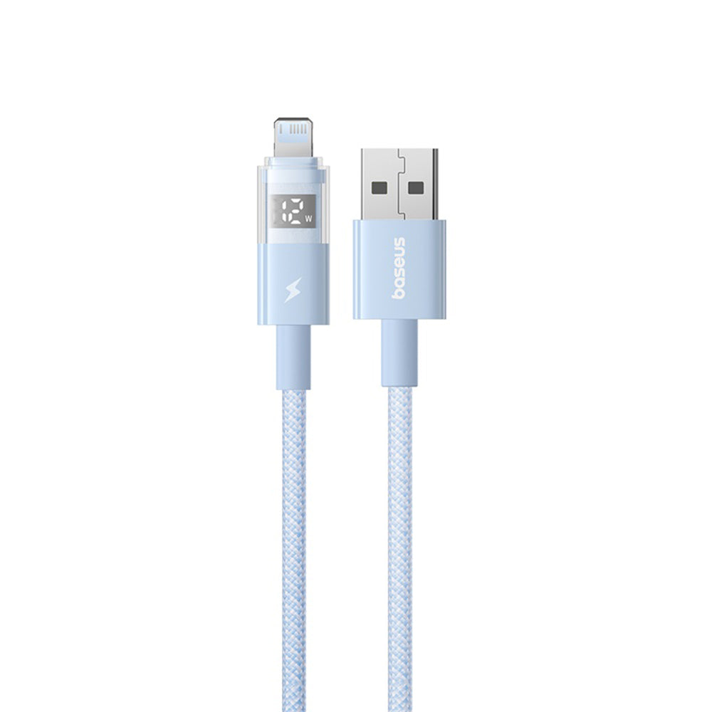 Cable de Datos y Carga USB-A - Lightning Baseus Display 2, 12W, 2m, Azul P10382700311-01