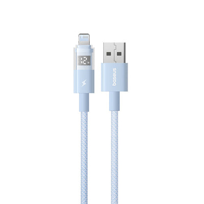 Cable de Datos y Carga USB-A - Lightning Baseus Display 2, 12W, 2m, Azul P10382700311-01