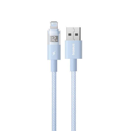 Cable de Datos y Carga USB-A - Lightning Baseus Display 2, 12W, 2m, Azul P10382700311-01