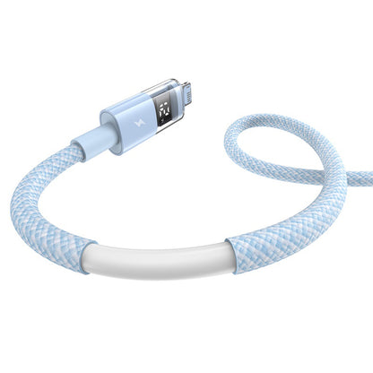 Cable de Datos y Carga USB-A - Lightning Baseus Display 2, 12W, 2m, Azul P10382700311-01