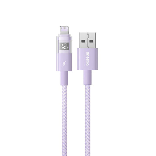 Cable de Datos y Carga USB-A - Lightning Baseus Display 2, 12W, 2m, Morado P10382700511-01