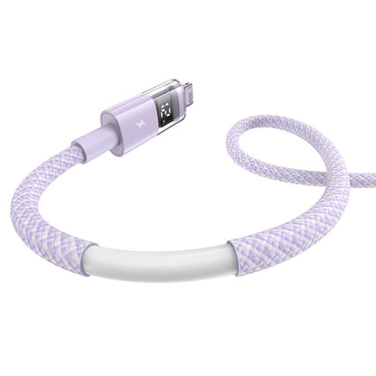 Cable de Datos y Carga USB-A - Lightning Baseus Display 2, 12W, 2m, Morado P10382700511-01
