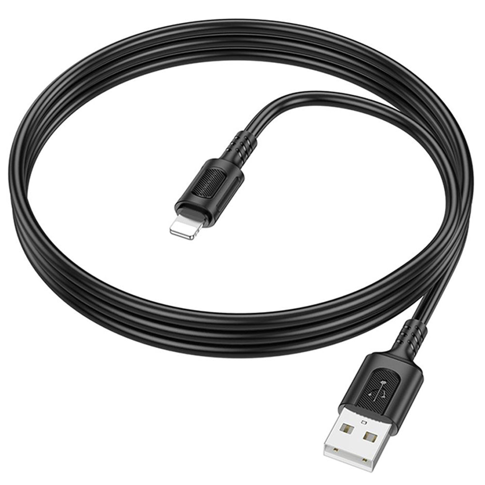 Cable de Datos y Carga USB-A - Lightning Borofone BX111 Feliz, 18W, 1m, Negro