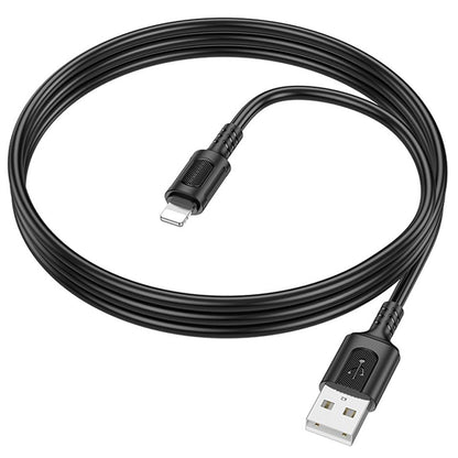 Cable de Datos y Carga USB-A - Lightning Borofone BX111 Feliz, 18W, 1m, Negro